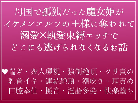 「道具扱いされてきた魔女姫は、母国に攻め入ってきたエルフの王様(つよつよ絶倫)のえっちなお嫁さんにされちゃいました」のサンプル画像1