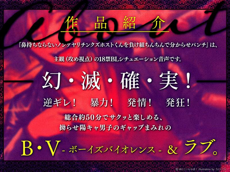 「鼻持ちならないノンケヤリチンクズホストくんを 負け組ちんちんでわからせパンチ!【オホ声/汚喘ぎあり】」のサンプル画像2